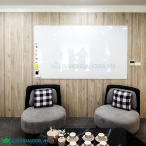 Bảng từ trắng không khung dán tường tràn viền – viết bút dạ, hít nam châm