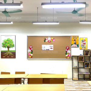 Bảng ghim treo tường HG10 mặt nỉ nhập khẩu Hàn Quốc, khung nhôm cao cấp, cốt cao su non ghim chắc