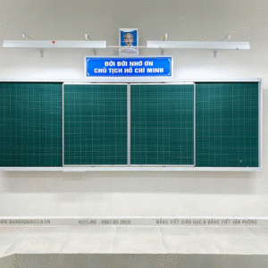 Bảng trượt ngang 4 cánh phổ thông 3 lớp khung chắc chắn phù hợp trường học trung tâm đào tạo