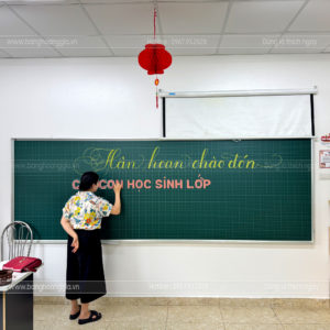 Bảng từ xanh kẻ 4 ô ly tiểu học Barun Korea Bảng Hoàng Gia