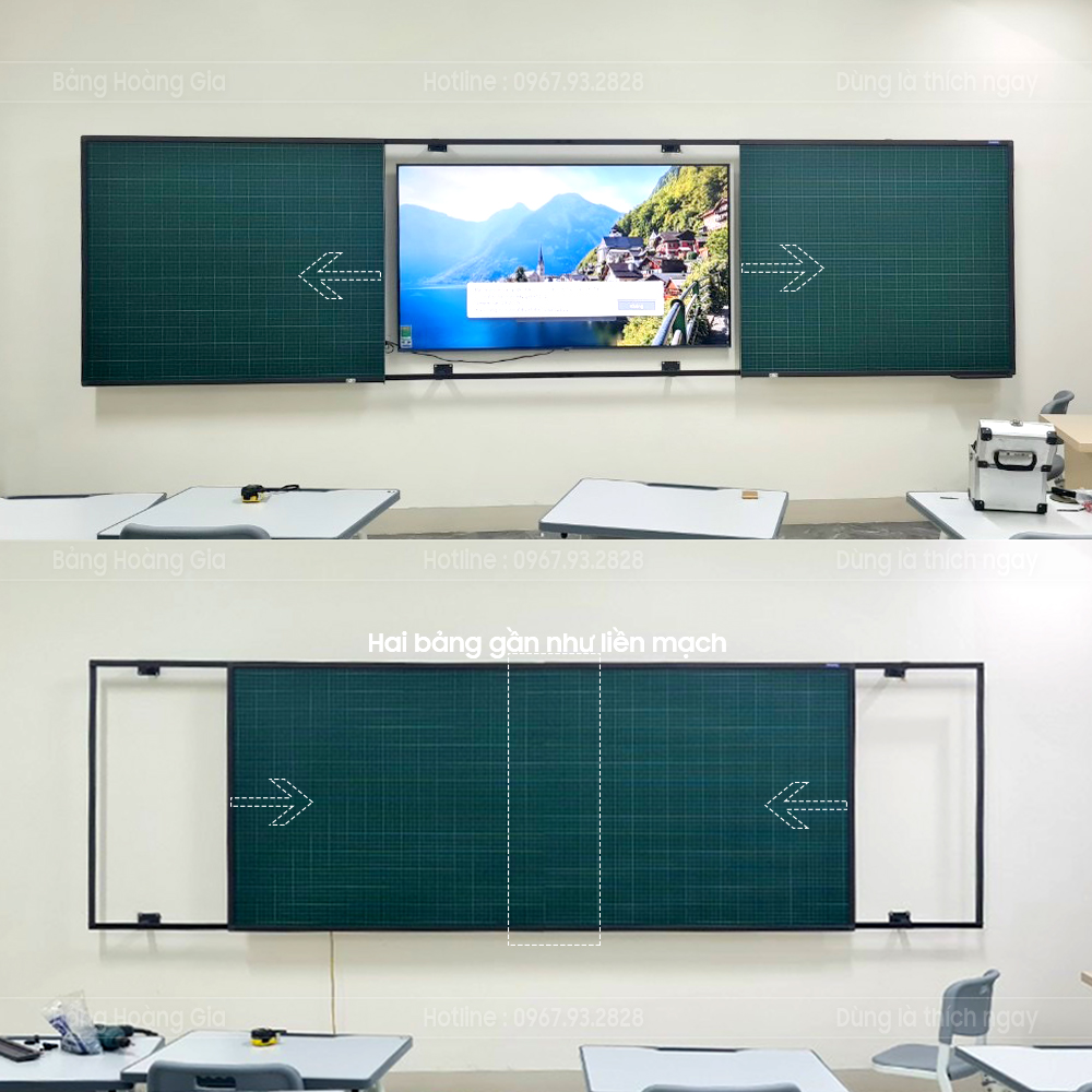 bảng trượt ngang 2 lớp Bảng trượt ngang 2 cánh 1 lớp – Bảng Hoàng Gia