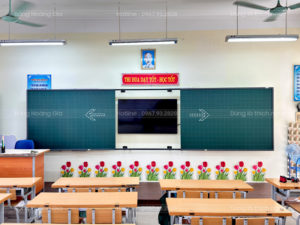 Bảng trượt ngang 2 cánh 1 lớp – bề mặt viết liền mạch, thiết kế gọn đẹp