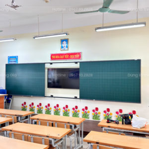 Bảng trượt ngang 2 cánh 1 lớp – bề mặt viết liền mạch, thiết kế gọn đẹp